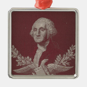 George Washington Eagle Stars Stripes USA Portrait Metal Ornament