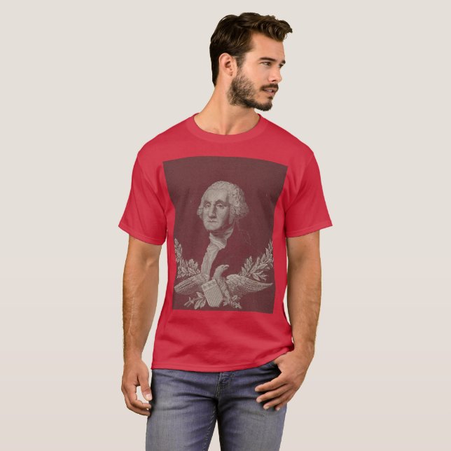 George Washington Eagle Stars Stripes USA Portrait T-Shirt (Front Full)