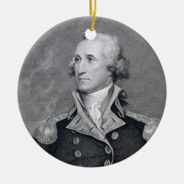 George Washington, engraved by Asher Brown Durand Ceramic Ornament (Front)