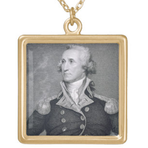 George Washington, engraved by Asher Brown Durand Gold Plated Necklace