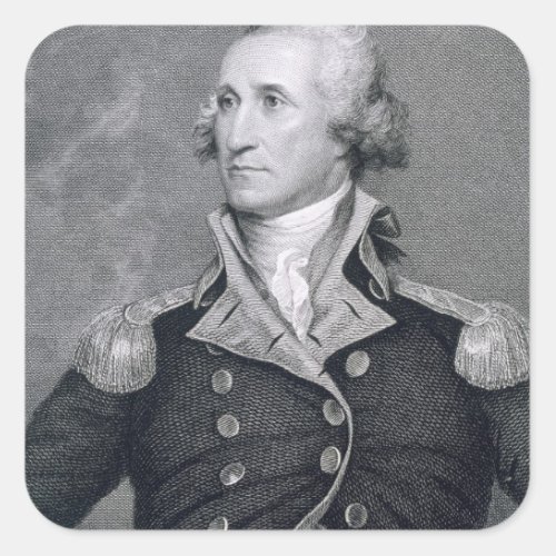 George Washington engraved by Asher Brown Durand Square Sticker