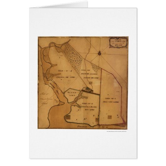 George Washington Farm Plan Map - 1766 Cards (Front)