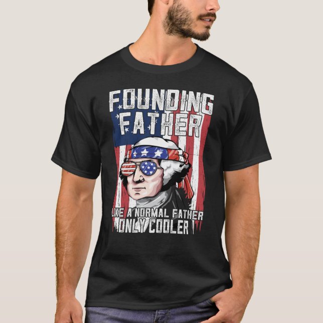 George Washington Founding Father Betsy Ross Flag T-Shirt (Front)