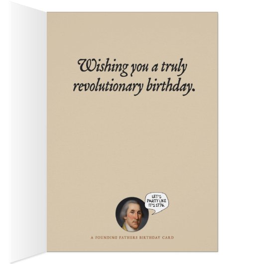 George Washington Founding Fathers Birthday Card (Inside (Right))