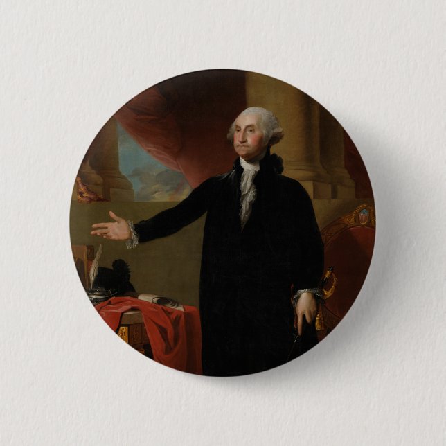George Washington - Gilbert Stuart (1797) Button (Front)