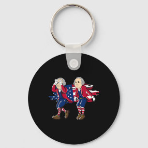 George Washington Griddy American Flag 4th Of July Keychain