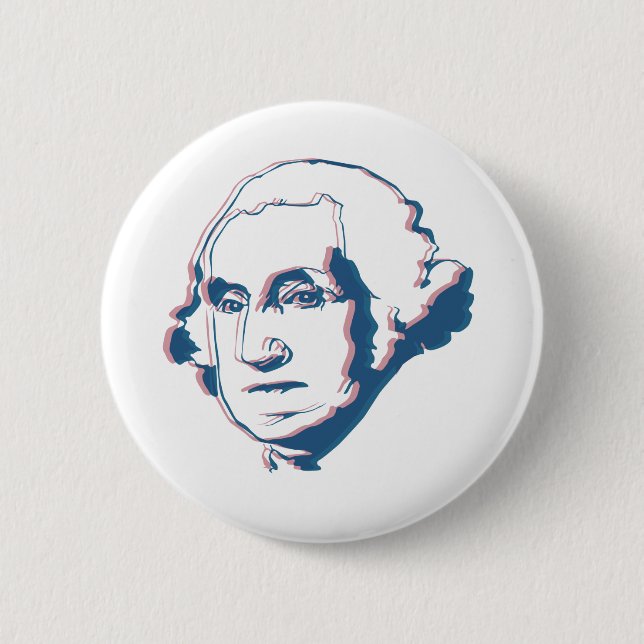 george washington in 3d button (Front)