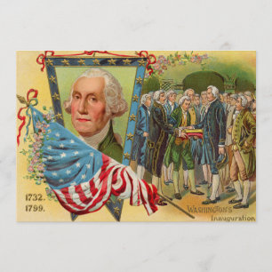 George Washington Inauguration American Flag Invitation