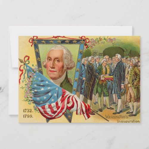 George Washington Inauguration American Flag Invitation