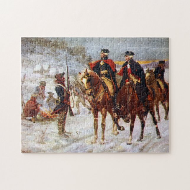 George Washington Lafayette Valley Forge Army Jigsaw Puzzle (Horizontal)