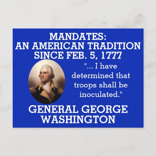 George Washington Mandates Since 1777      Postcard