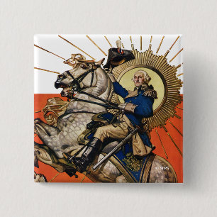 George Washington on Horseback Button