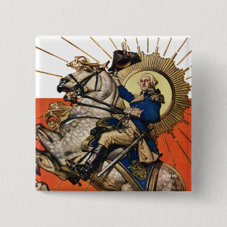 George Washington on Horseback Button