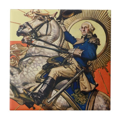 George Washington on Horseback Ceramic Tile