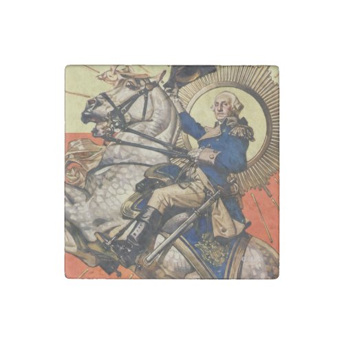 George Washington on Horseback Stone Magnet