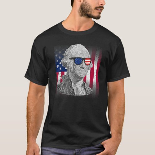 George Washington Patriotic American Flag 4th of J T_Shirt