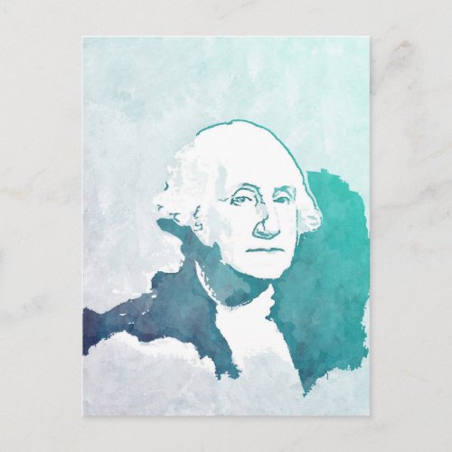 George Washington Pop Art Portrait Announcement Postcard
