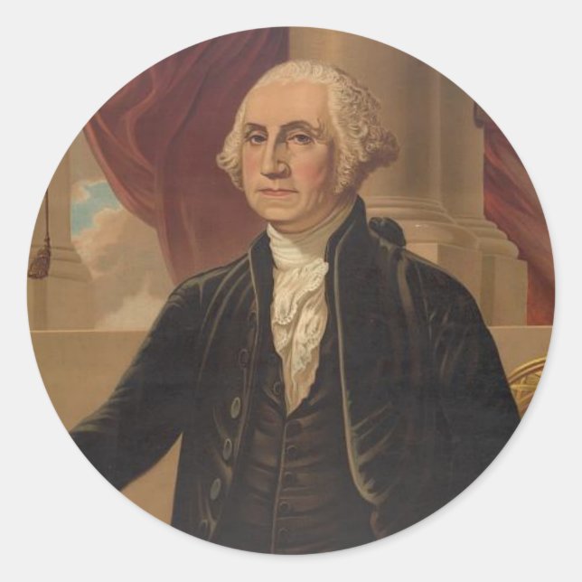 George Washington Portrait Classic Round Sticker (Front)