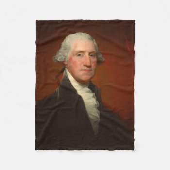 George Washington Portrait Fleece Blanket by CandiCreations at Zazzle