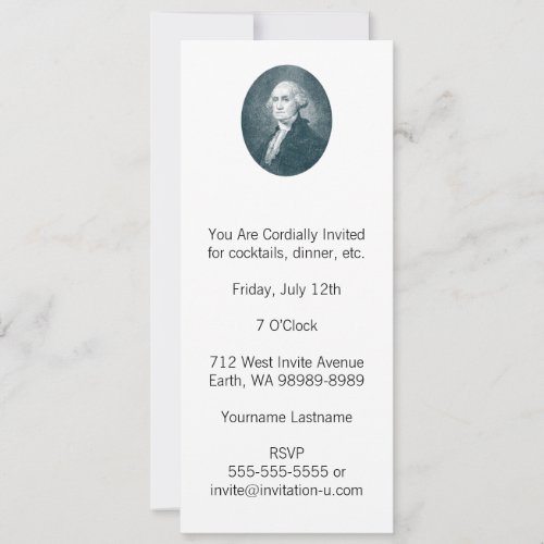 George Washington Portrait Oval Invitation