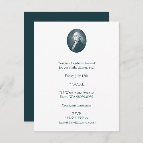 George Washington Portrait Oval Invitation