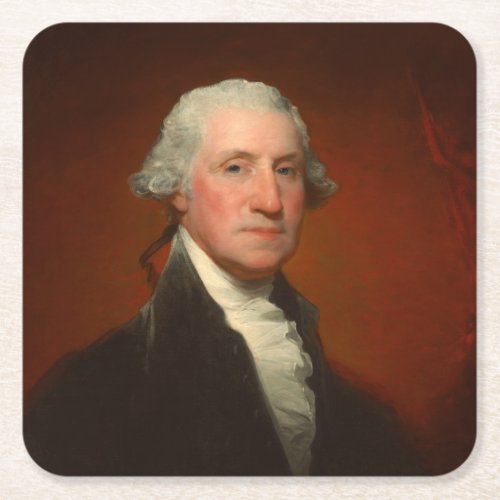 George Washington Portrait Square Paper Coaster