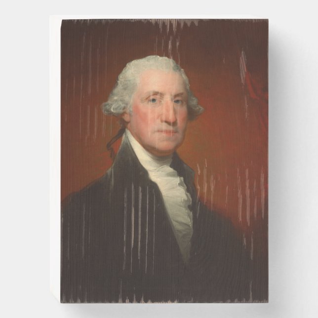 George Washington Portrait Wooden Box Sign (Front Vertical)