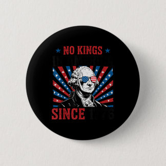 George Washington Protest Sign Democracy No Kings Button