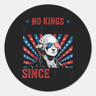 George Washington Protest Sign Democracy No Kings Classic Round Sticker