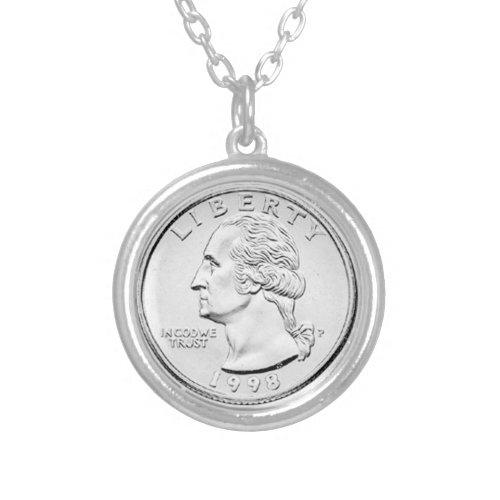 George Washington Quarter Silver Plated Necklace