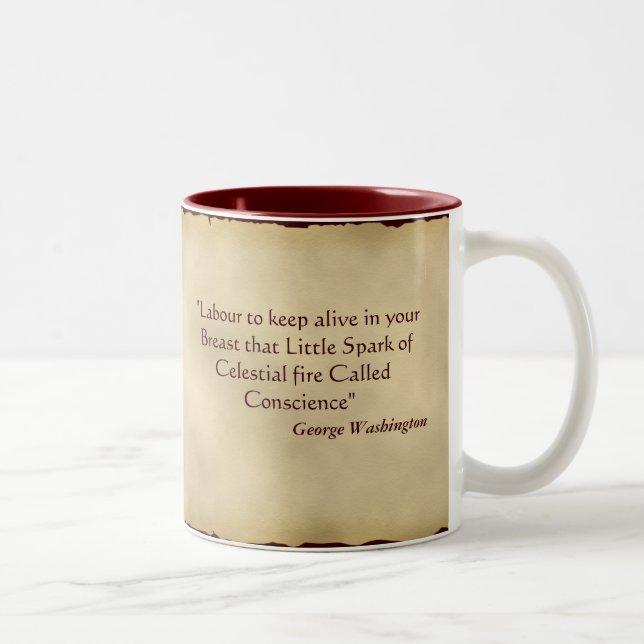 George Washington Quotation Two-Tone Coffee Mug (Right)