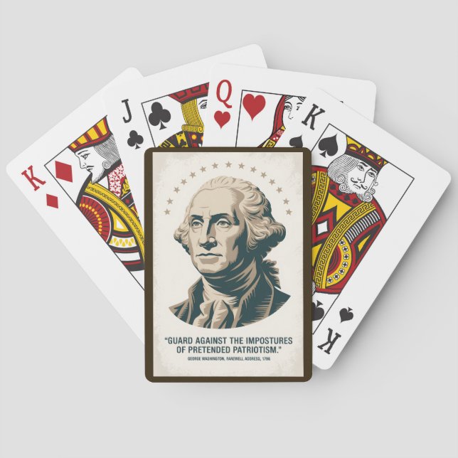 George Washington Quote American President Art Poker Cards (Back)