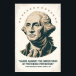 George Washington Quote American President Art Poster<br><div class="desc">George Washington retro vector travel design. This design features George Washington, the first President of the United States, alongside one of his timeless quotes. Rendered in a retro illustration, this piece blends art, history, and inspiration, making it perfect for stickers, posters, and wall art. A must-have for history enthusiasts, educators,...</div>