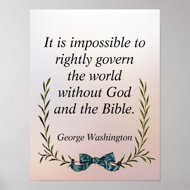 George Washington Quote Government and Religion  Poster (Front)