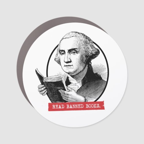 George Washington Reads Banned Books Car Magnet