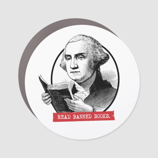George Washington Reads Banned Books Car Magnet (Front)