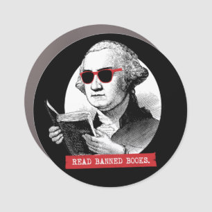George Washington Reads Banned Books Car Magnet