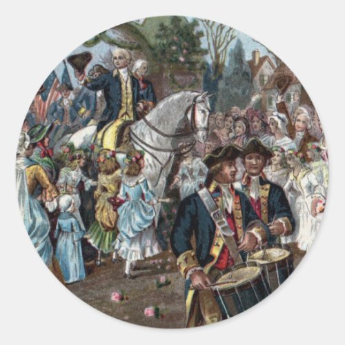 George Washington Returns to Trenton Classic Round Sticker