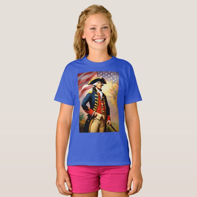George Washington Revolutionary War Uniform  T-Shirt (Front Full)