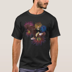 George Washington Riding a Bald Eagle 4th of July  T-Shirt