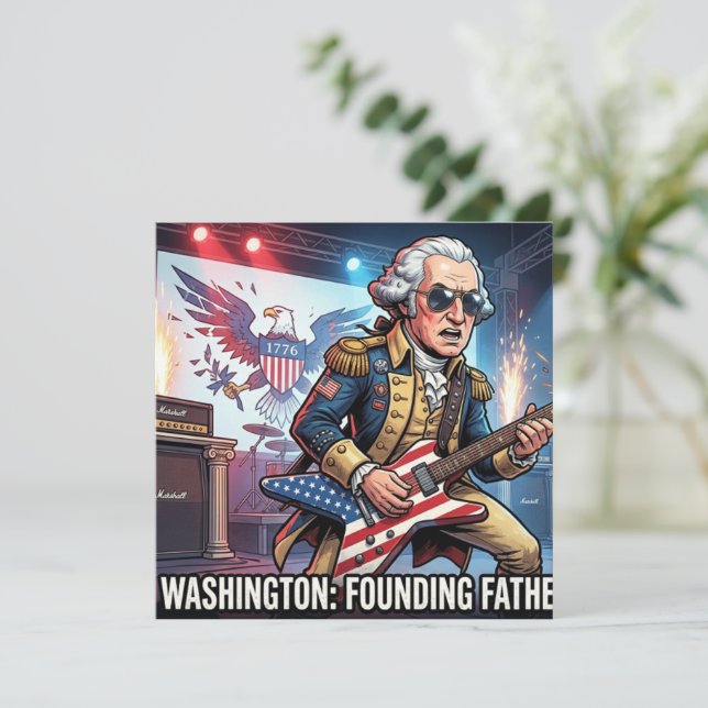 George Washington Rock Star - Founding Father of R Invitation (Standing Front)