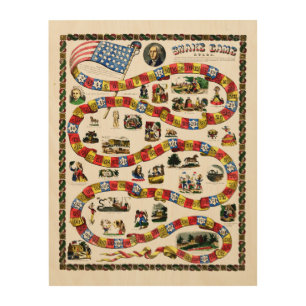 George Washington Snake Board Game Wood Wall Art