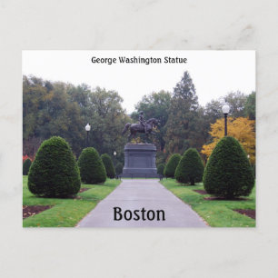 George Washington Statue, Boston Public Gardens Postcard