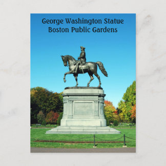 George Washington Statue, Boston Public Gardens Postcard