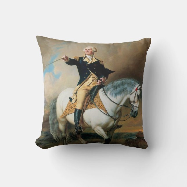 George Washington Taking The Salute At Trenton Throw Pillow (Front)