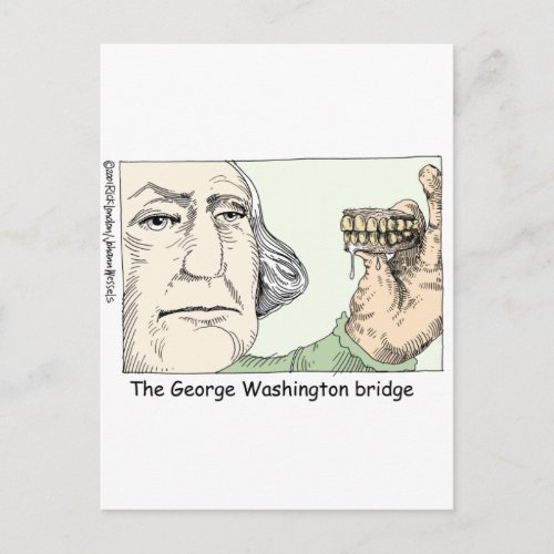 George Washington Teeth Funny Gifts  Collectibles Postcard