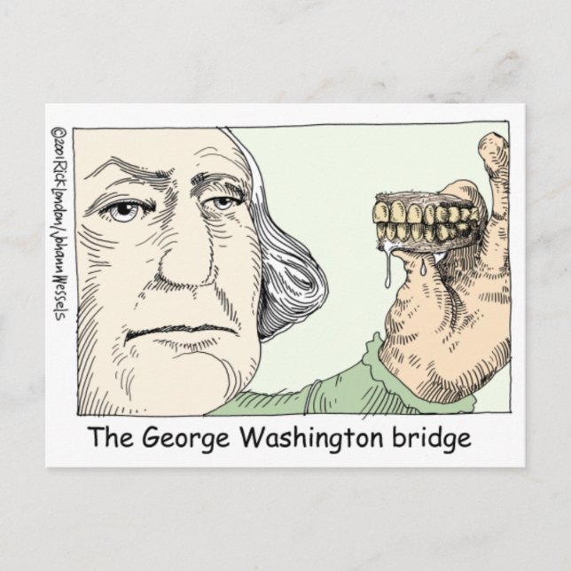 George Washington Teeth Funny Gifts & Collectibles Postcard (Front)