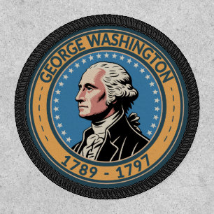 George Washington US President Illustration Badge
