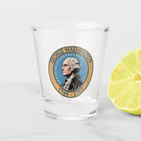 George Washington US President Illustration Badge