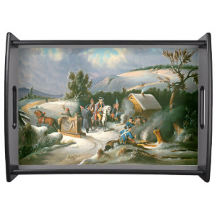 GEORGE WASHINGTON Vintage Christmas Serving Tray